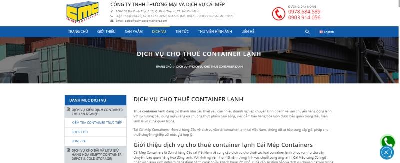 Dịch vụ cho thuê container lạnh