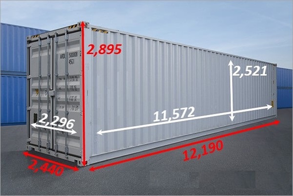 Cấu tạo của container 40 hc