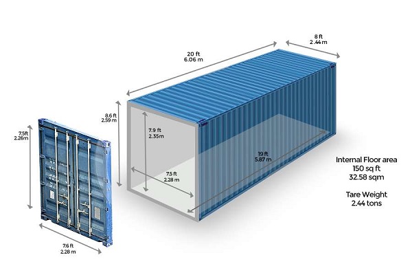 Khái niệm container 20 feet là gì?