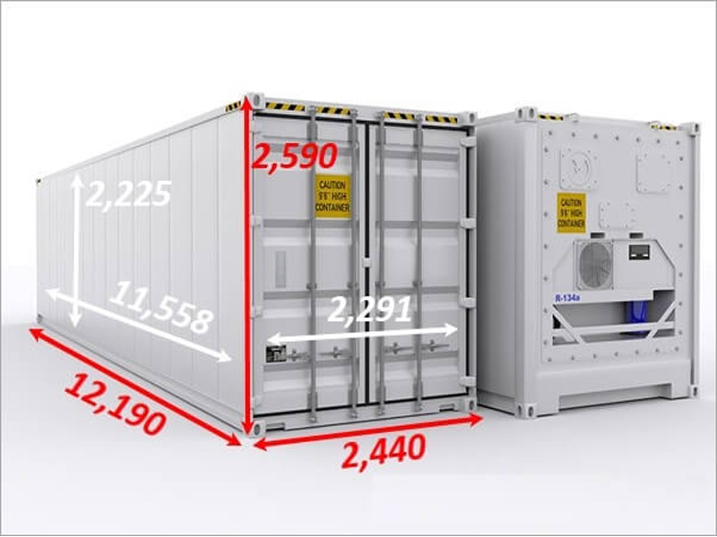 Kích thước container lạnh 40 feet